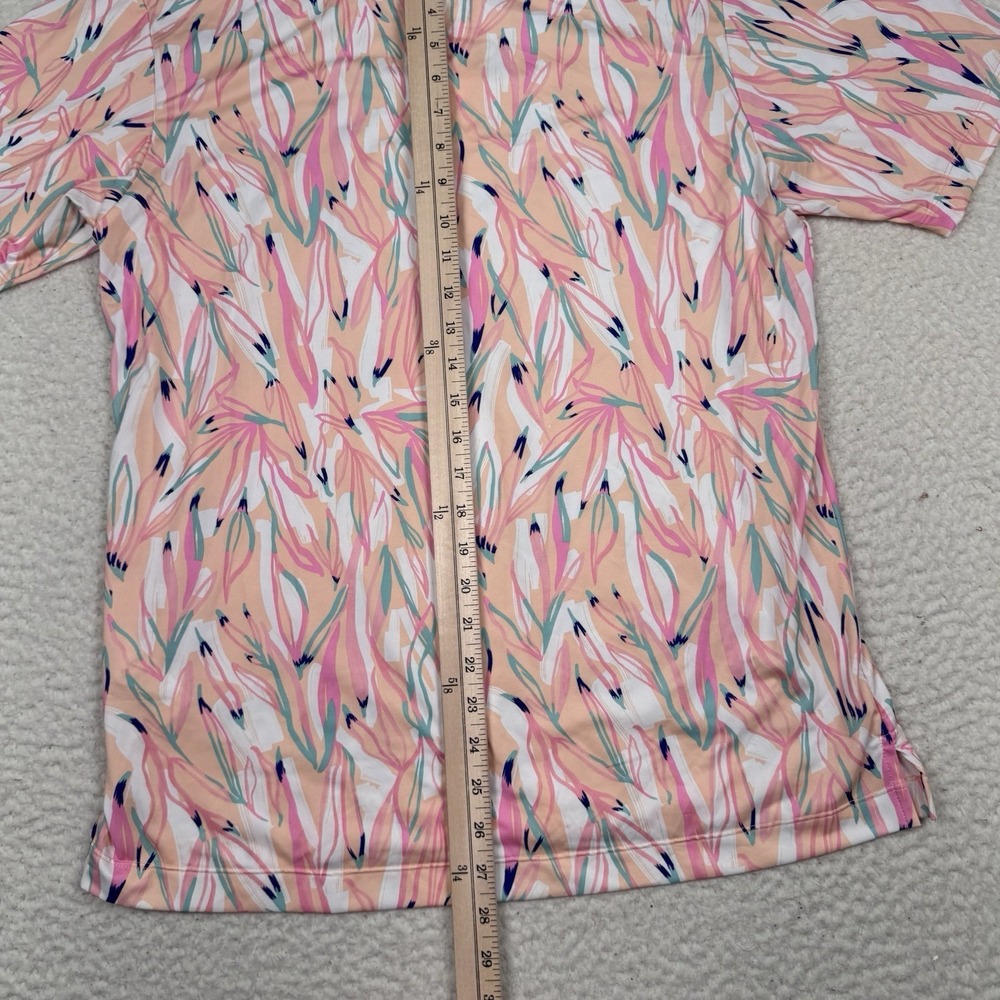Bad Birdie Polo Shirt Mens M Floral Performance Stretch Golf Polo Lightweight - Picture 6 of 7